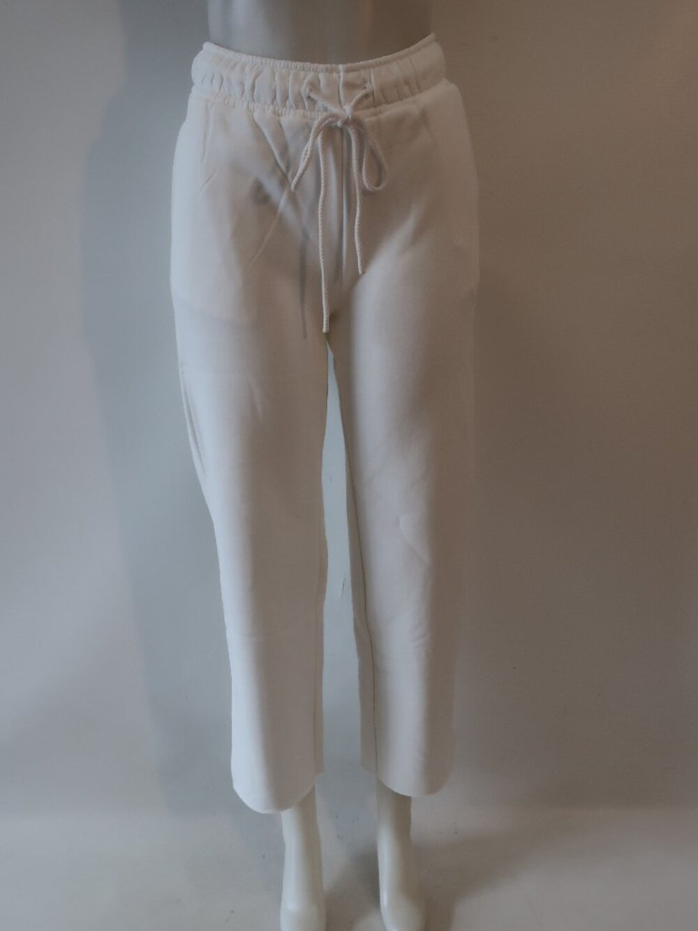 NWI Womens Jac Parker (Item- 1) White Drawstring Lux Raw Edge Sweatpants XS